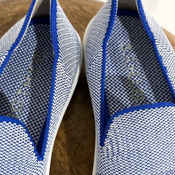 Rothy's The Sneaker Slip On in Blue Reflective Stripe 5 - Picture 10 of 11